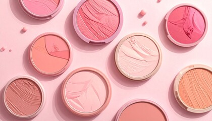 Vibrant Collection of Pink Blush Makeup Products, Perfect for Beauty and Cosmetics.