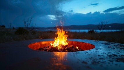 Mudflat round fire pit device diagram