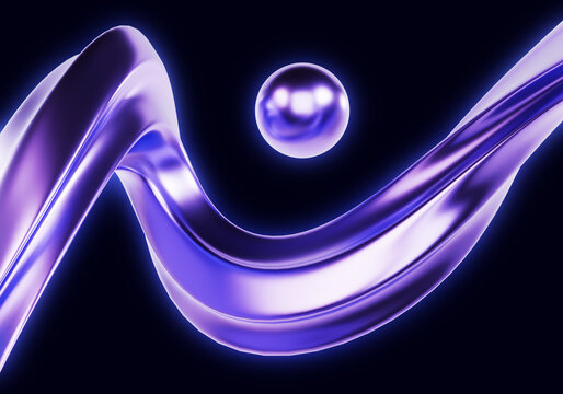 3D shiny blue dynamic abstract background