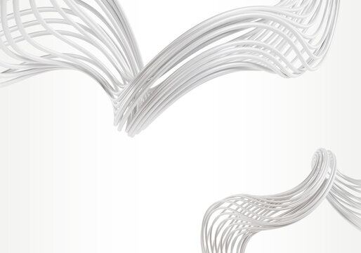 3D white net abstract shape background