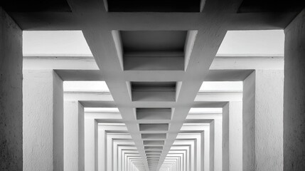 Obraz premium carport. Architectural detail of a carport with repeating columns and beams in a minimalist pattern. real-estate listings.