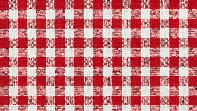 Red and white checkered pattern on fabric