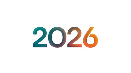 Modern 2026 typography in vibrant gradient colors