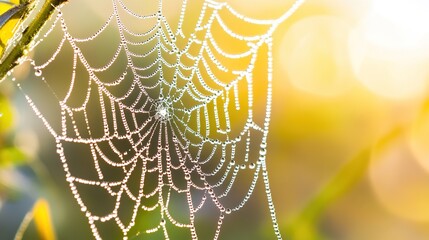 radial. Dew drops in a circular pattern along delicate spider web threads. wildlife magazines, conservation campaigns, designed for wildlife conservation campaigns, supports conservation.