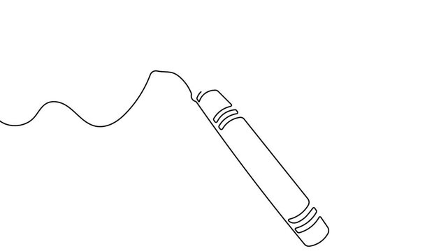 Shaving razor one line outline animation