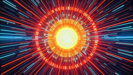 Red spiral halo emits light with bright tone space