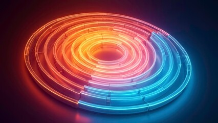 Blue spiral ring emitting cold tone space