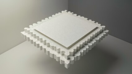 White layered minimalist abstract scene