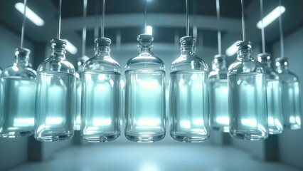 Suspended Bottle Column Fantasy Architectural Scene