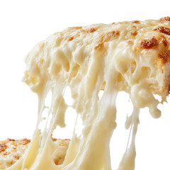 Delicious pizza with stretchy cheese melting over the crust. or transparent background
