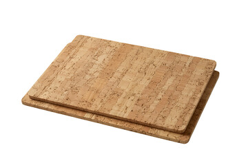 Stack of two flat crispbread crackers isolated on transparent background