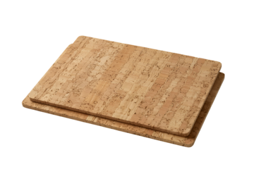 Stack of two flat crispbread crackers isolated on transparent background