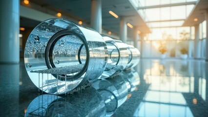 Fantasy Art Scene of Glass Spinning Corridor