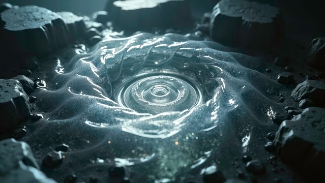 Water vortex spinning natural art scene