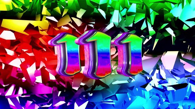 Triple Number one 3D text loop animation