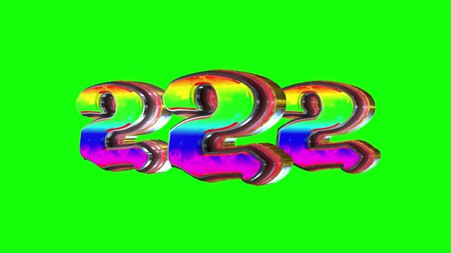 Triple Number two 3D text loop animation