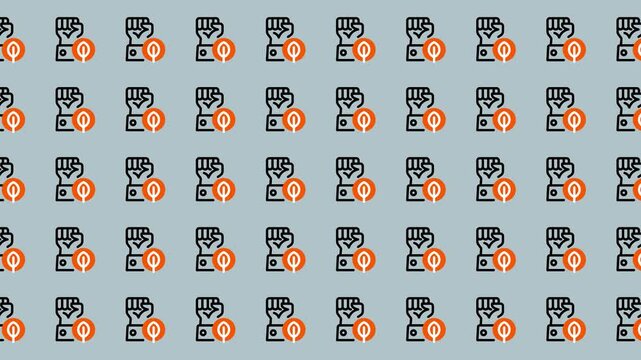 Fist Icon Pattern with Coin Symbol.