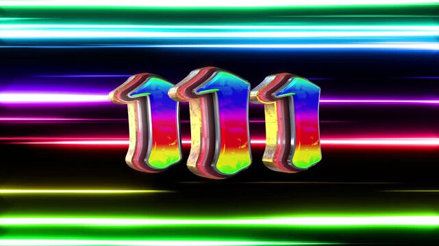 Triple Number one 3D text loop animation