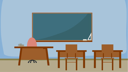 school desk with blackboard © asmaa