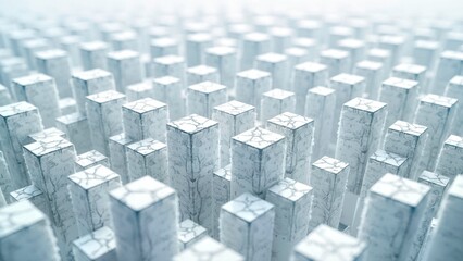 Grey white micro urban building cluster