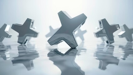 Fantasy Abstract Picture of White Cross Formation