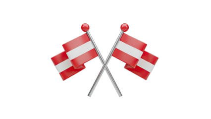 3D Austria flag symbol on transparent background