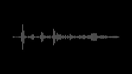 Abstract white audio frequency waveform animation on transparent background, minimal music sound wave icon animation. - Powered by Adobe