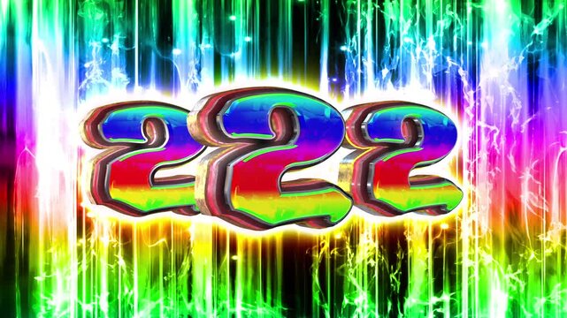 Triple Number two 3D text loop animation