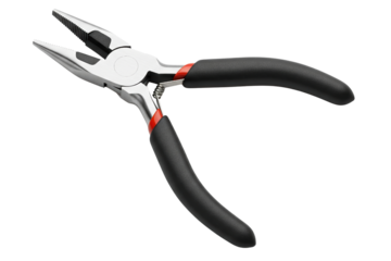 Metal long nose hand tool for repair and maintenance work on a transparent background