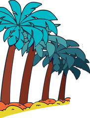 tropical island with palms