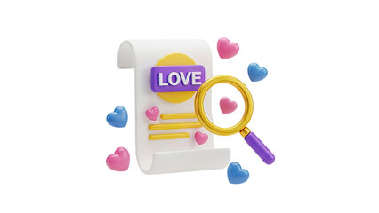 3D Searching for Love on transparent background