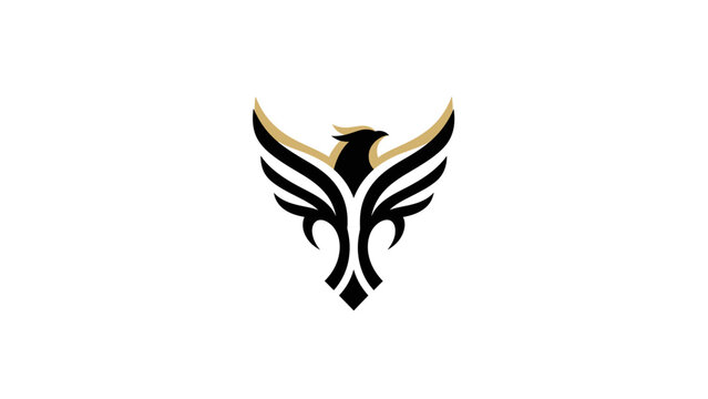 Majestic Phoenix Bird Logo Design with Elegant Wings.