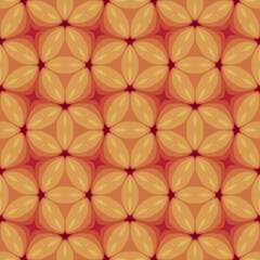 Abstract seamless pattern with colorful orange and purple circles in a playful decorative style