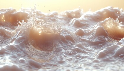 Fototapeta premium Ocean water with splashes is lit by sun. Great background for themes like clean or fresh.