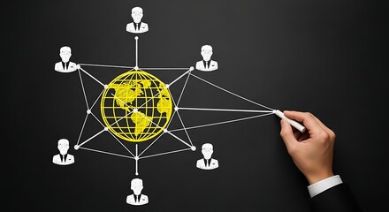 Global network connection concept showing digital communication and data flow
