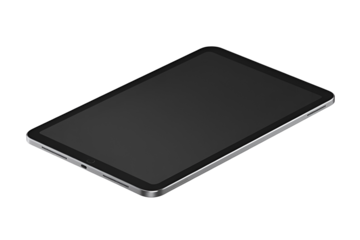Modern black smartphone isolated on transparent background