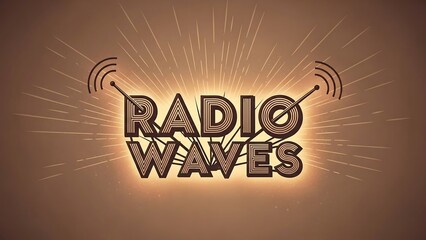 Radio waves logo with antennae symbol.