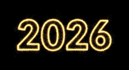 Golden glowing 2026 text representing new year celebration and countdown concept
