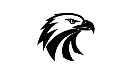 Obraz premium Stylized Black and White Eagle Head Emblem.