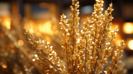 Golden wheat stalks shimmer in light