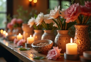 Naklejka premium Altar of Remembrance: Honoring Deceased Loved Ones with Thoughtful Decor and Symbolic Offerings