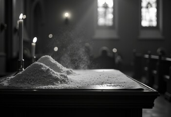 Ash Wednesday Observance Ritual Church Altar Somber Worship Reflection