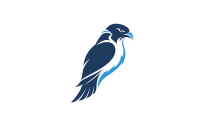 Obraz premium Stylized Dark Blue Falcon Bird Logo Design.