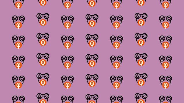 Cute Dog Face Pattern with Glasses and Mask.