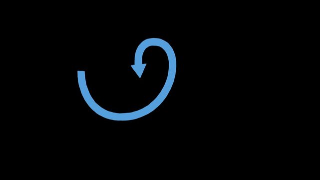 Looping Blue Arrow Animation on Black Background