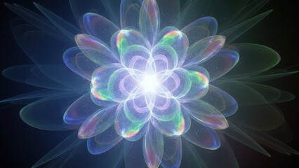 Obraz premium Abstract glowing flower shape with luminous petals and vibrant colors