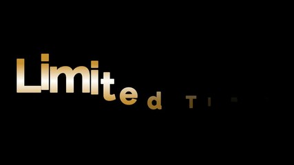 Striking golden metallic text displaying the phrase limited edition against a deep black background emphasizing exclusivity and premium quality for promotions.