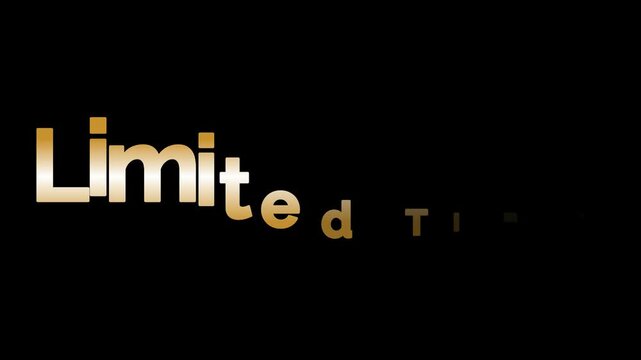 Striking golden metallic text displaying the phrase limited edition against a deep black background emphasizing exclusivity and premium quality for promotions.