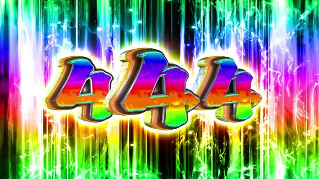 Triple Number four 3D text loop animation