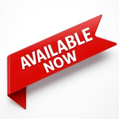 Available now red ribbon banner